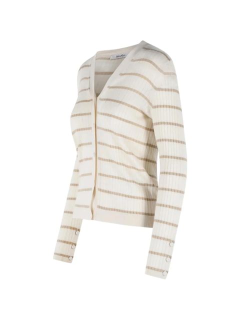 Max Mara Pedale striped V-neck cardigan - Neutrals