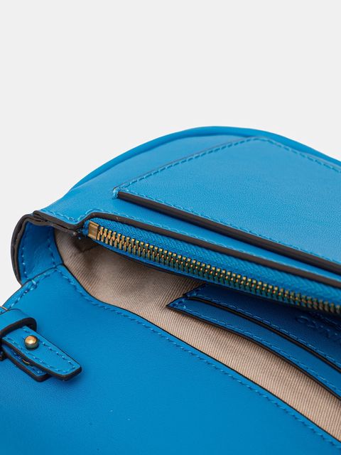 Pinko torebka skórzana kolor niebieski 100061 A0F1