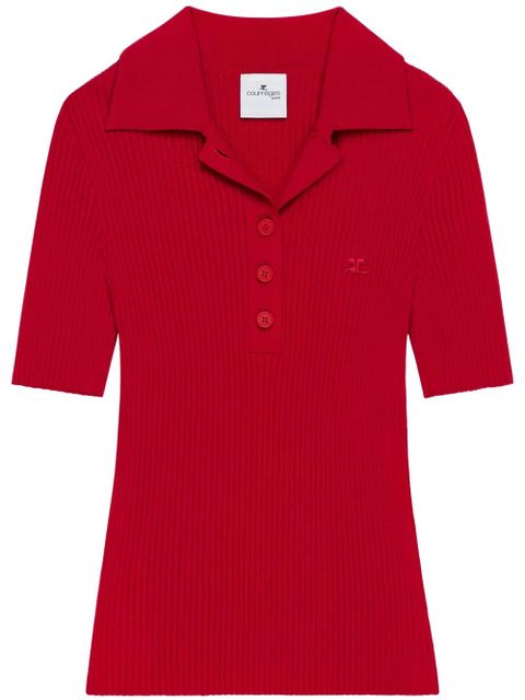 Courrèges Iconic polo top - Red - zdjęcie produktu nr 1