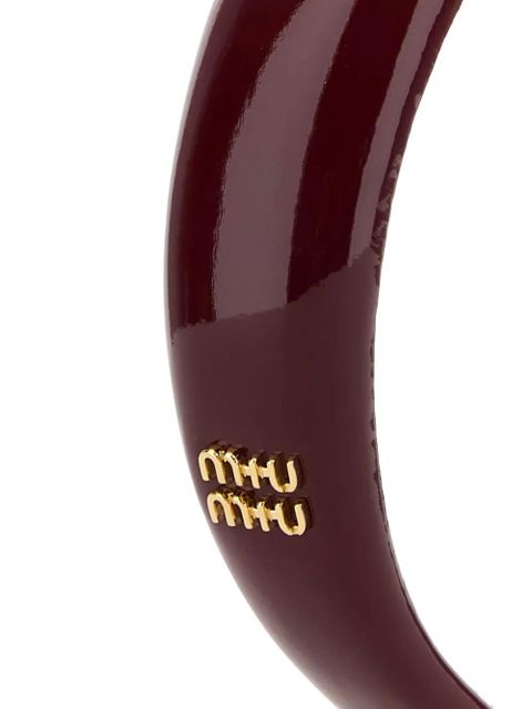 Miu Miu patent leather hair band - Red - zdjęcie produktu nr 2