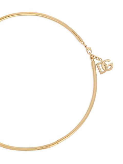 Dolce & Gabbana letter-charm sculpted choker necklace - Gold - zdjęcie produktu nr 2