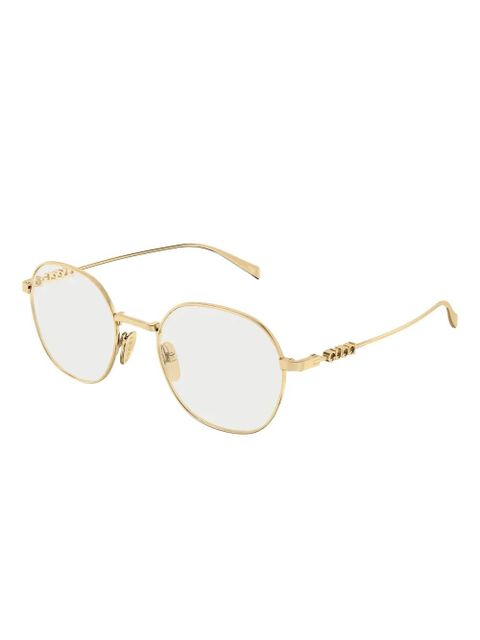 Gucci Eyewear logo round-frame glasses - Gold - zdjęcie produktu nr 2