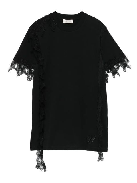 Blumarine lace-trimmed short-sleeve top - Black - zdjęcie produktu nr 1
