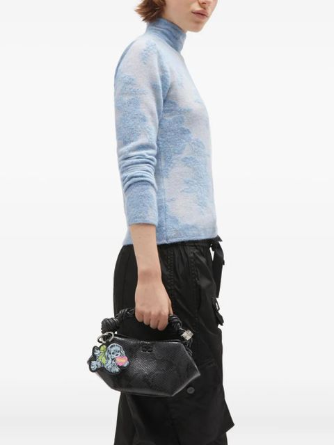 GANNI mini Bou twisted-handle tote bag - Black