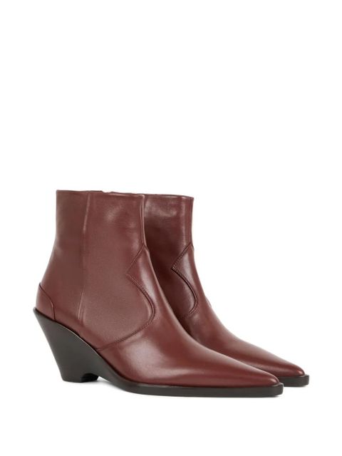 ETRO leather wedge ankle boots - Brown - zdjęcie produktu nr 2