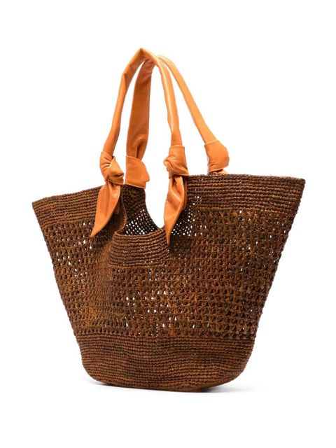 Hereu straw tote bag - Brown