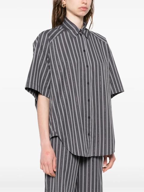 SANDRO crystal-embellished shirt - Grey