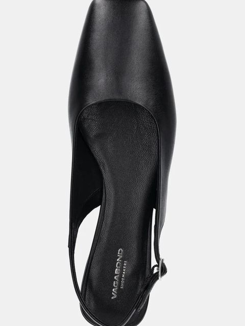 Vagabond Shoemakers baleriny skórzane DELIA kolor czarny z odkrytą piętą 5907-201-20