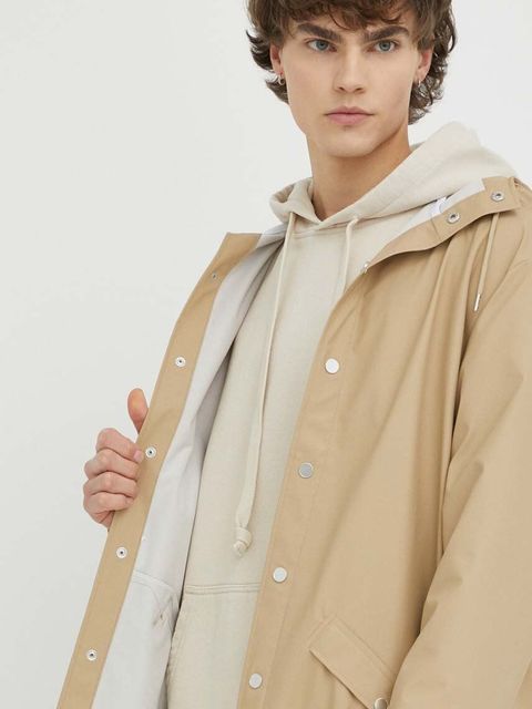 Rains kurtka przeciwdeszczowa 12020 Long Jacket kolor beżowy przejściowa 12020.24-24Sand