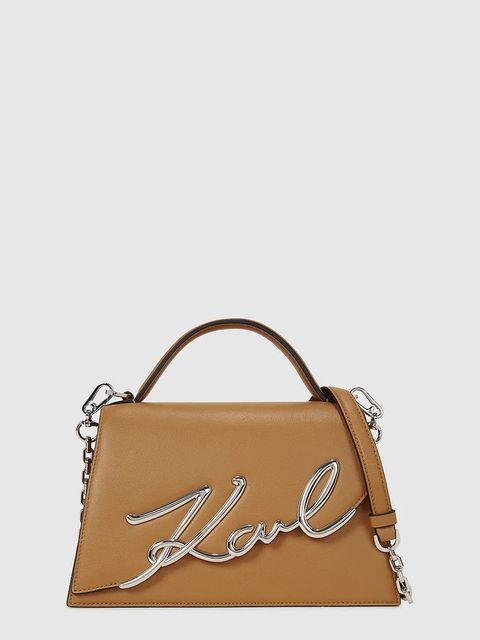 Karl Lagerfeld torebka skórzana K/SIGNATURE kolor brązowy A1W30036 - zdjęcie produktu nr 1