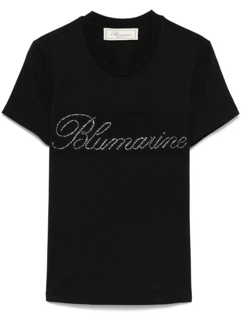 Blumarine rhinestone-logo T-shirt - Black - zdjęcie produktu nr 1