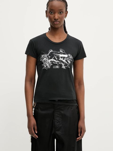 MM6 Maison Margiela t-shirt bawełniany damski kolor czarny S62GD0199