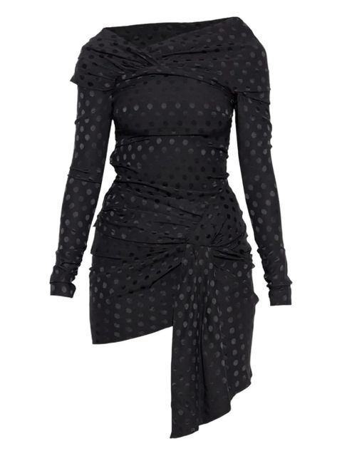 ISABEL MARANT draped polka-dot mini dress - Black - zdjęcie produktu nr 1