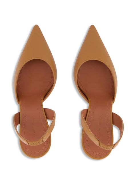Amina Muaddi Holli slingback holli leather pumps - Neutrals