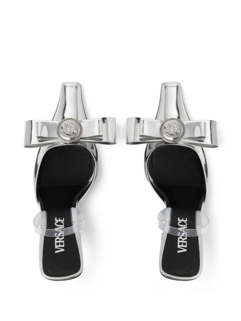 Versace Medusa Head metallic leather pumps - Silver