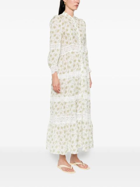 SANDRO Aurelia floral lace maxi dress - White
