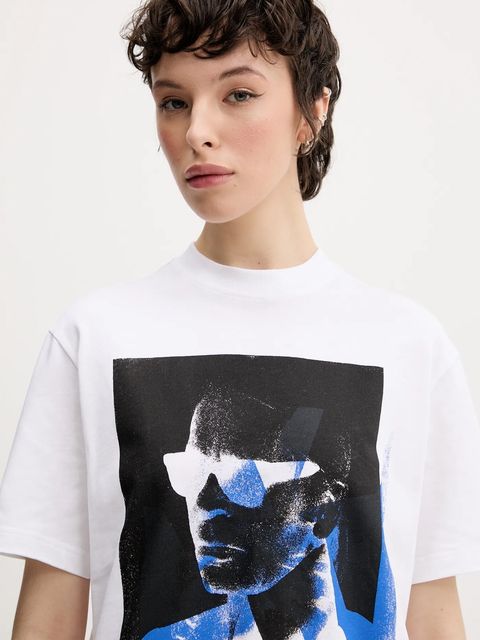 Karl Lagerfeld Jeans t-shirt bawełniany damski kolor biały A2W17030
