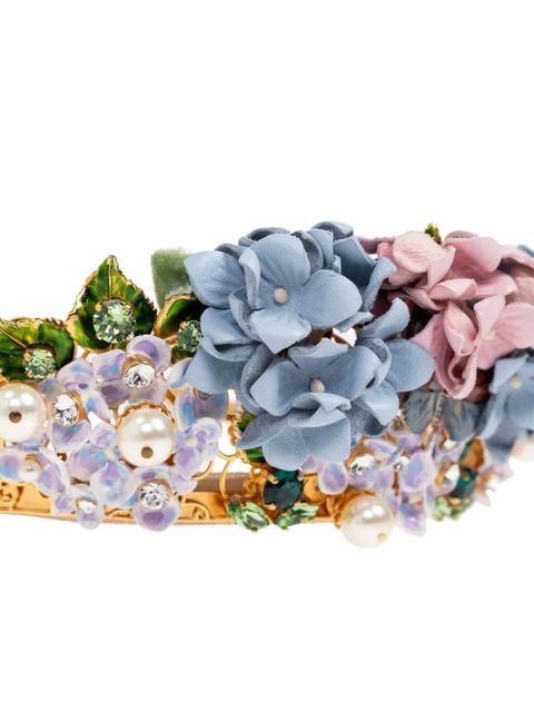 Dolce & Gabbana floral-embellished headband - Blue - zdjęcie produktu nr 2
