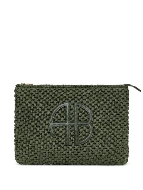 ANINE BING woven logo pouch - Green - zdjęcie produktu nr 1