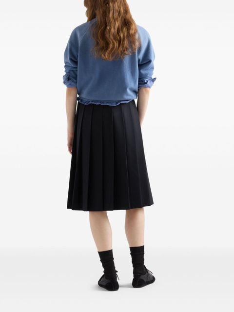 Prada pleated gabardine midi skirt - Blue - zdjęcie produktu nr 2