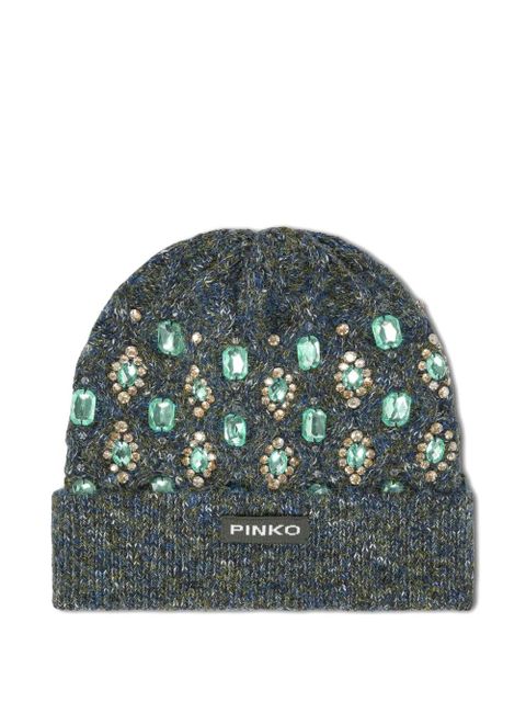 PINKO jewel-embellished beanie - Grey - zdjęcie produktu nr 1