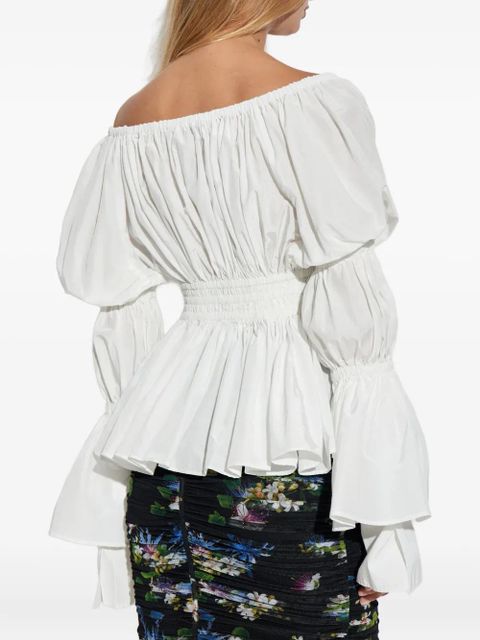 Blumarine off-shoulder puff-sleeve top - White
