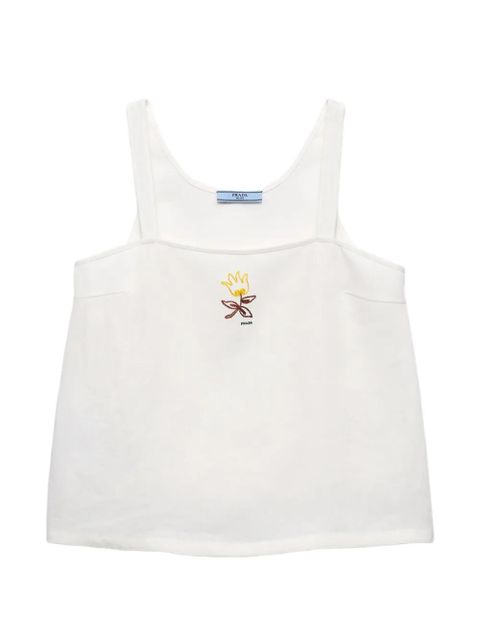 Prada embroidered linen top - White - zdjęcie produktu nr 1