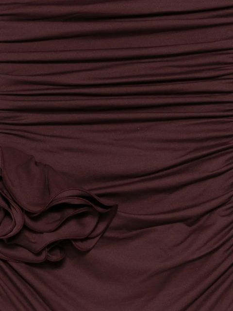 Magda Butrym ruched floral-detail swimsuit - Purple