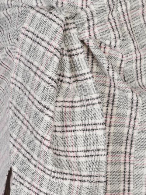 MARANT ÉTOILE check-pattern tie-detail mini skirt - Grey