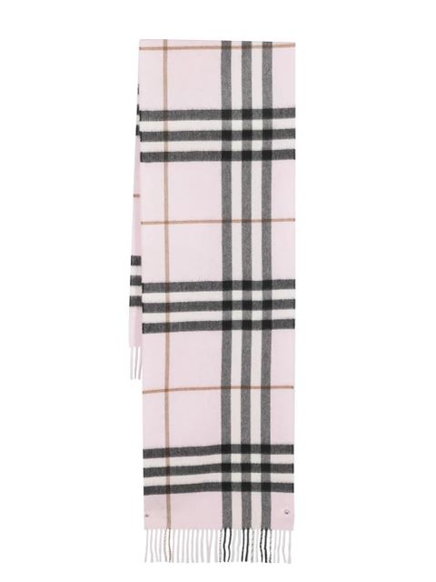 Burberry check-pattern cashmere scarf - Pink - zdjęcie produktu nr 1