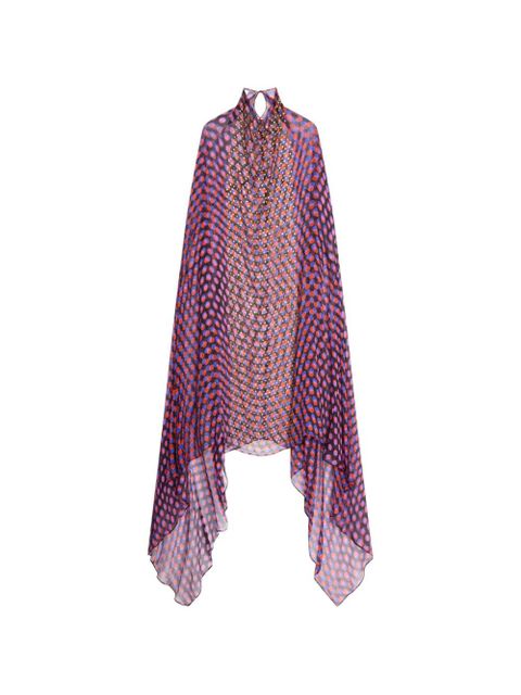 DRIES VAN NOTEN polka-dot cape dress - Purple - zdjęcie produktu nr 1