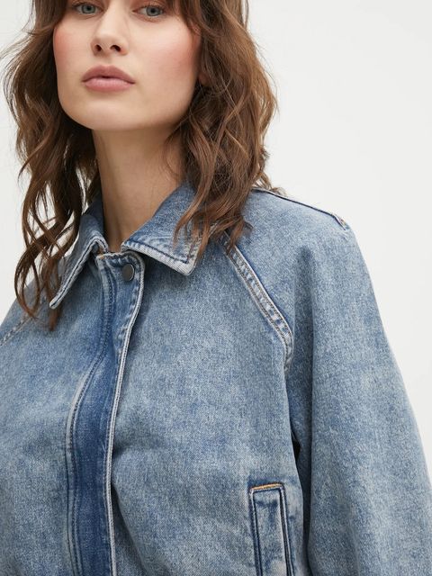 Hugo Blue kurtka jeansowa Gibiusa_B kolor niebieski przejściowa 50553022