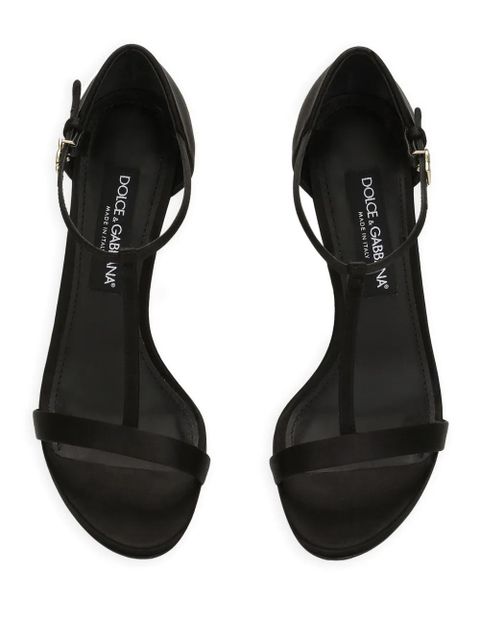 Dolce & Gabbana 105mm satin T-bar sandals - Black