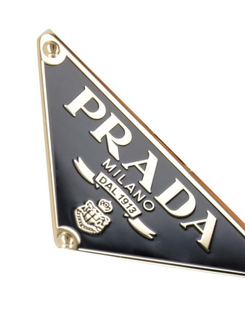 Prada enamel triangle-logo keychain - Gold
