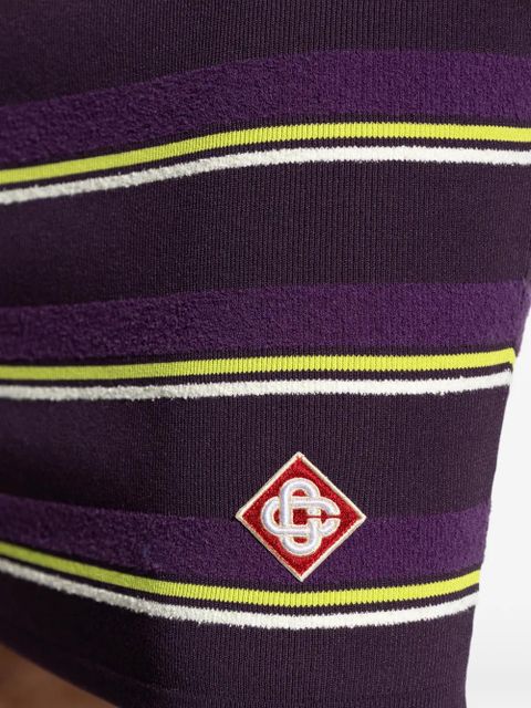 Casablanca striped logo mini skirt - Purple