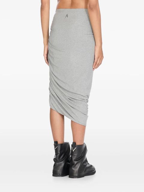 The Attico embroidered-logo midi skirt - Grey