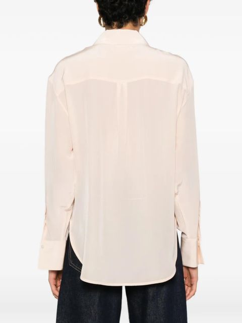 Victoria Beckham sheer long-sleeve shirt - Pink