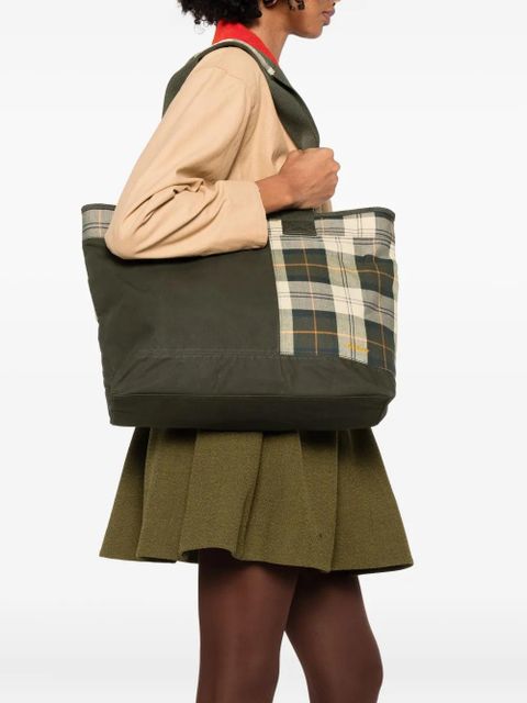 Barbour check-panel tote bag - Green - zdjęcie produktu nr 2