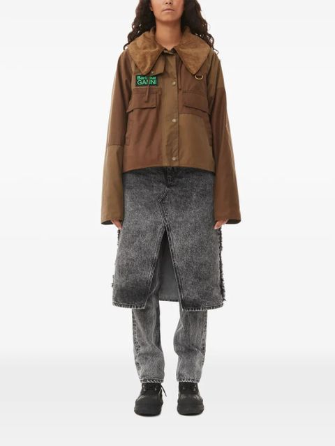 GANNI x Barbour logo-patch corduroy-collar jacket - Brown - zdjęcie produktu nr 2