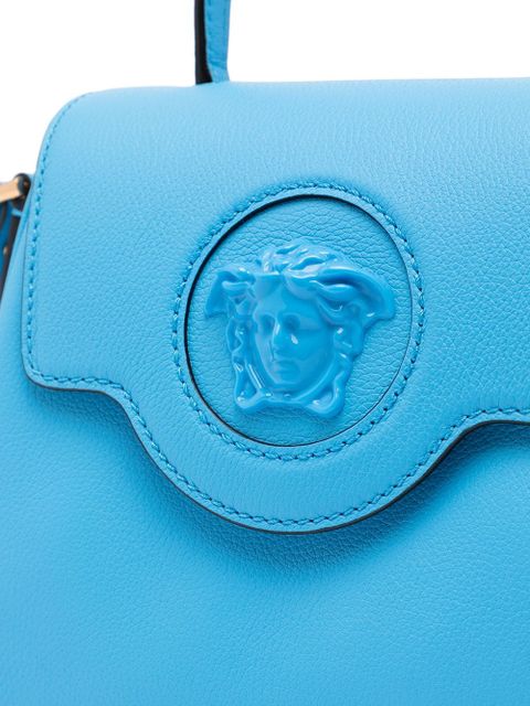 Versace small La Medusa leather tote - Blue