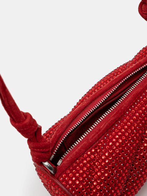 Fiorucci torebka zamszowa Suede Rhinestone Micro Mella kolor czerwony U01FMASL005LE05RD01