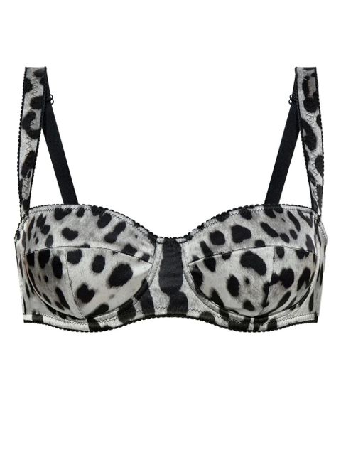 Dolce & Gabbana leopard-print balconette bra - Grey - zdjęcie produktu nr 1