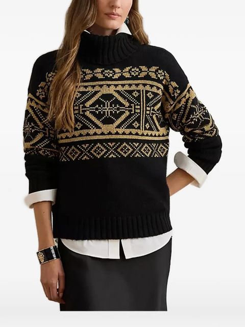 Lauren Ralph Lauren fair isle roll-neck sweater - Black - zdjęcie produktu nr 1