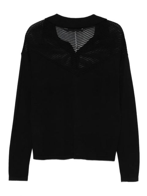 Proenza Schouler polo-collar ribbed top - Black
