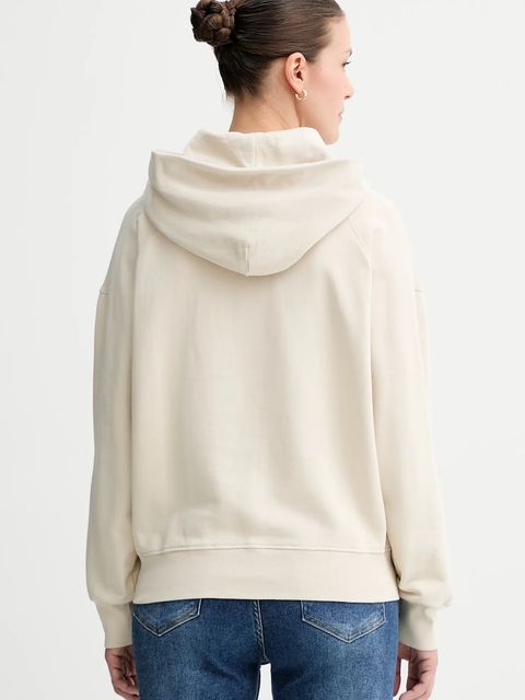 Marc O'Polo bluza bawełniana damska kolor beżowy z kapturem z aplikacją 508407354165 - zdjęcie produktu nr 2