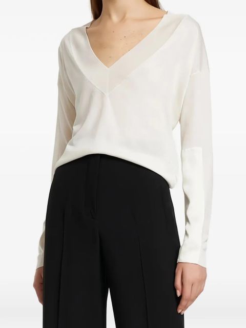 TOM FORD V-neck long-sleeve knitted top - White - zdjęcie produktu nr 2