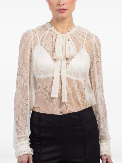 Ulla Johnson Iliana lace tie-detail blouse - Neutrals - zdjęcie produktu nr 1