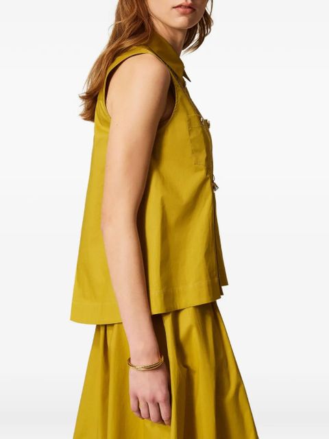 TWINSET pleated chest-pockets shirt - Yellow