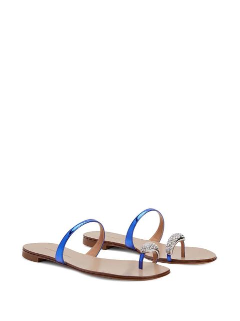 Giuseppe Zanotti crystal toe strap sandals - Blue