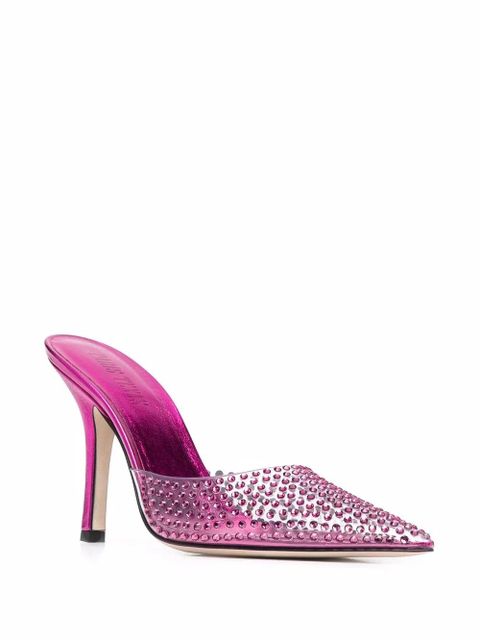 Paris Texas 105mm crystal-embellished mules - Pink